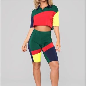Two piece colorblock set